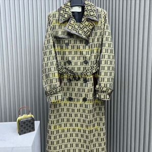 dames designer trenchcoats jas jas vrouw windjack lichaam letters afdrukken jas losse riem jas vrouwelijke casual lange loopgraven jas