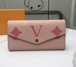 Femmes Designer Portefeuille Luxurys Enveloppe Porte-monnaie Grande Fleur Lettre Longue Carte Titulaire Haute Qualité Femme Mode Sac Petite Pochette Avec Boîte D'origine Dustbag