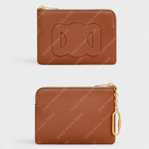 Femmes Designer Portefeuille TRIOMPHE Carré De Luxe Bourse En Cuir De Vachette Hommes Titulaire De La Carte De Crédit Porte-clés Zipper Mode Petits Portefeuilles