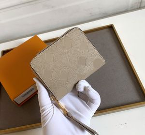 Dames Designer Wallets Luxe Zippy Cion Portemonnees voor vrouw van hoge kwaliteit reliëfbloemen Letters Korte Zipper-kaarthouder met originele doos stofzak