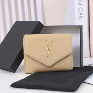 Damesontwerper Wallets Luxurys Envelope munt Purse mode metalen letter merkteken kort kaarthouders 16 kleuren hoogwaardige vrouw kleine koppelingszak geen originele doos