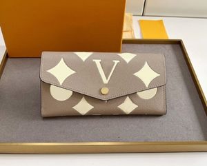 Dames designer portemonnees luxe envelop portemonnee klassieke grote bloem brief lange kaarthouder hoogwaardige damesmode kleine clutch met originele doos