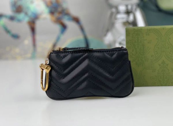 Carteras de diseñador para mujer Luxurys Marmont Monedero de mujer Famoso estilista de moda de alta calidad Zig Zag Titular de la tarjeta pequeña con letras de metal dorado Marca