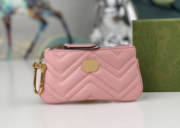 Carteras de diseñador para mujer Monedero marmont de lujo para mujer Estilista de moda famoso de alta calidad Titular de tarjeta pequeño Zig Zag con marca de letras dobles de metal dorado