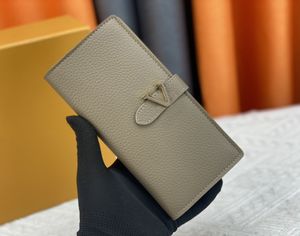 Dames designer portemonnees luxe Verticale portemonnees klassieke bloem lange kaarthouders hoogwaardige Taurillon damesmode kleine clutch tas met originele doos