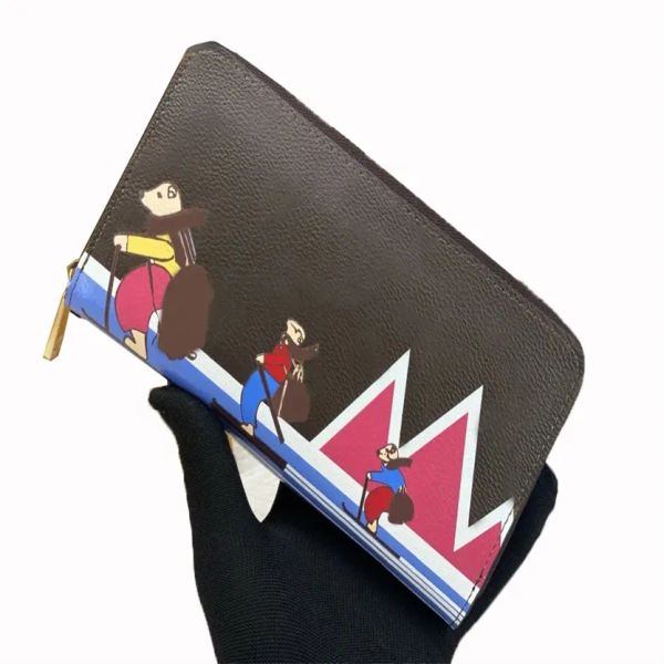 Portefeuilles de créateurs pour femmes Porte-monnaie Zippy Lettre de fleur marron Mascot Holidays Titulaire de la carte longue Sac d'embrayage de mode pour dames de haute qualité avec boîte d'origine