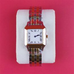 Dames designer horloge vierkant luxe horloge mode beweging orologi panthere waterdicht ijskoud dameshorloge roestvrijstalen band kleine dh013 C23