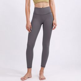 Womens designer yoga outfit effen kleur leggings broek hoge taille ontwerpers kleding uitgelijnd sexy legging yoga broek sport heuplift fitness panty's vrouwen