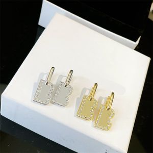 Damesontwerpers Oorbellen B Gold Sliver Luxe bruiloft Sieraden Earring met volledige diamanten modemerk trend dames oorring 2022