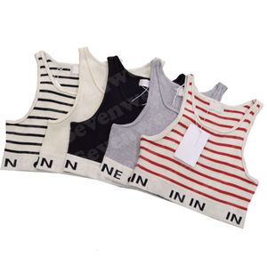 Designers pour femmes en tricot pullles t-shirts créateurs de lettres à rayures tops sans manches tricots de mode de mode.