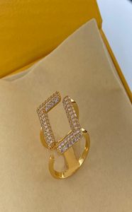Womens Designers Ring Dubbele Letters Luxe Vrouwen Ring Jewerly Mode Casual Paar Merk F Klassieke Gouden Letters Heren Diamant 2219219255