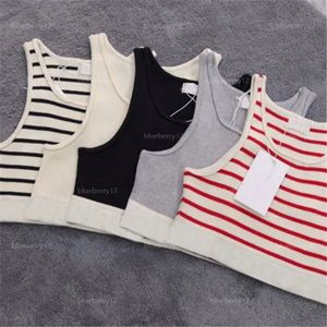 Damesontwerpers Tanks Gebreid vest Truien T-shirts Designer Gestreepte letter Mouwloze tops Gebreide mode-stijl damestrui