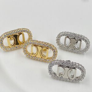 Pendientes de diamantes para mujer Pendientes ovalados de diseñador Orejas de moda Stud Clásico Oro Plata Colgantes de oreja Accesorios de joyería Victory Gate Pendiente de mujer