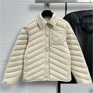 Femmes Down Parkas 2024 Automne / Hiver Nouveau Canard Blanc Remplissage Tal Modèle Mode Simple Veste Lâche Livraison Directe Vêtements Vêtements Ou Otaa1