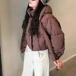 Womens Down Parka Herfst Winter Witte Eend Parka Korte Puffer Jas Vrouwen Losse Hoody Sneeuw Dikke Brood Bovenkleding 231020