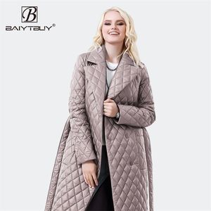 Femmes Down Parkas BAIYTBUY printemps coton matelassé longue doudoune pour femmes veste d'hiver femmes automne vêtements femme doudoune manteau 220929