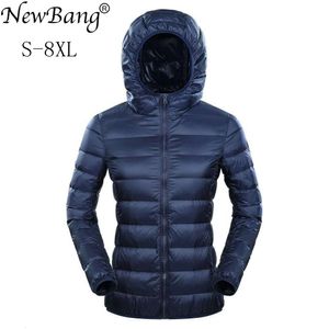 Femmes vers le bas Parkas Bang 7XL 8XL grande taille veste à capuche Ultra léger plume hiver mince chaud coupe-vent manteaux 221124
