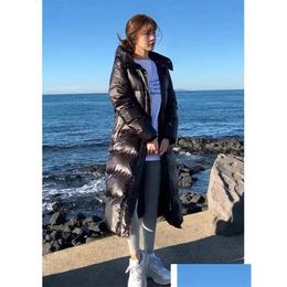 Femmes Down Parkas Coton Coat Femmes Black Long 2023 Automne Hiver Fashion Slim Hooded Warmth 231116 Drop Livilar Apparel Vêtements OU DHL9U