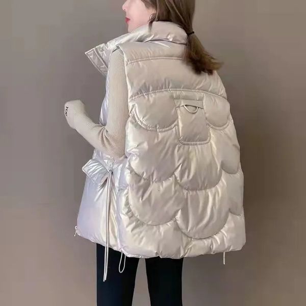 Femmes vers le bas Parkas coton gilet femmes automne hiver court lâche décontracté gilet mode grande taille sans manches veste haut 231206