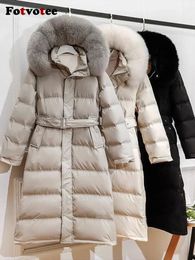 Womens Down Parkas Fotvotee veste avec capuche épaisse parc d'hiver chaud coréen vêtements de rue à la mode gonflable élégant 231120