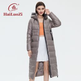 Dames naar beneden parkas Hailuozi dames winter jas verlengde stijl vrouwen dikke jas mode mode mode uniek ontwerp hoog quickality cotton parker 6022 220902