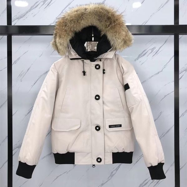 Para mujer Down Parkas Chaqueta bomber personalizada de gama alta Vestido de ganso corto de gran tamaño Hombres y mujeres Chaqueta de plumón 220914