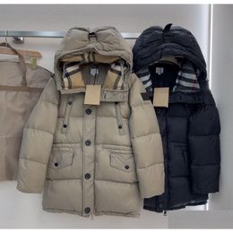 Fomens Down Parkas Jacket Designer Parker Plaid Col Coube à mi-longueur Coton Classic Classic Design Winter Coat Drop Liviling App Dhdg4