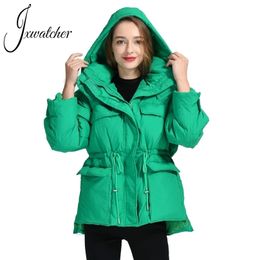 Femmes vers le bas Parkas Jxwatcher doudoune femme hiver arrivée femmes mode solide avec capuche manteau taille réglable super chaud pardessus 220921