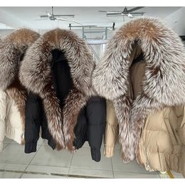 Parkas de plumón para mujer MAOMAOKONG, chaqueta de invierno para mujer, chaqueta de pato blanca cálida, capucha con cuello de piel Real Natural, abrigo acolchado, prendas de vestir exteriores gruesas de lujo 231005