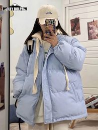 Femmes Down Parkas MEILLY DOPHIN Veste courte femme automne hiver épais chaud épissé manteau surdimensionné mode coréenne lâche Puffer vêtements d'extérieur 231206