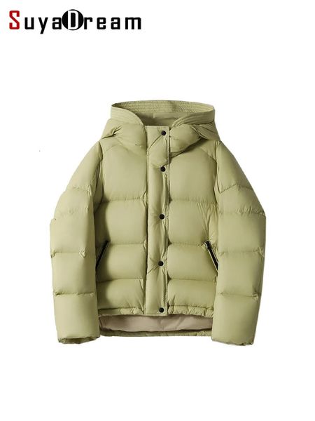 Femmes vers le bas Parkas hommes gilets SuyaDream femme manteau à capuche 95% blanc oie remplissage solide matelassé hiver automne chaud veste 231206