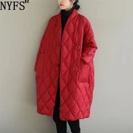 Femmes vers le bas Parkas NYFS hiver léger coton manteau ample col montant veste chaude grande taille surdimensionné 220929