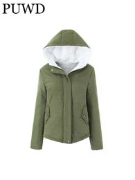 Femmes vers le bas Parkas PUWD décontracté femmes solide à capuche coton veste automne hiver mode épais chaud fourrure rembourré manteau lâche fermeture éclair vêtements d'extérieur pour femmes 231018