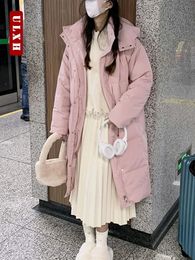 Parkas de plumón para mujer ULXH elegante parque otoño invierno coreano dulce chaqueta cálida gruesa ropa de calle abrigo largo de gran tamaño 231118