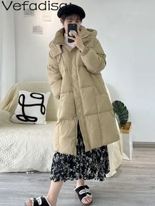 Femmes vers le bas Parkas Vefadisa hiver blanc canard longue veste femmes épais à capuche couverture chaude sur le genou manteau personnalisé ZY2042 231009