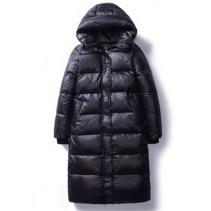 Donsparka's voor dames Winter donskatoenen jassen Dameskleding Lange parka's Slanke capuchon Warme winterjassen Vrouwelijke zwarte overjassen V1162 220921