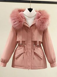 Femmes vers le bas Parkas veste d'hiver femmes Parka mode Long manteau chaud et épais coton bureau dame poches vêtements 231017