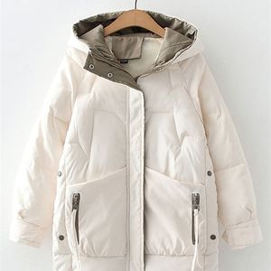 Parka d'hiver à capuche épaisse pour femme, Parka longue et chaude rembourrée en coton, manteau grande taille 2XL, 220829