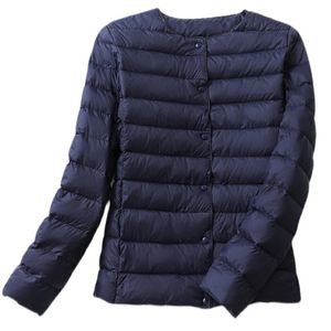 Dames Donsparka's Dames Omkeerbare Ultralight Puffer Winterjas Snoep Kleur Kraagloze Eend Jas Vrouwelijke Draagbare Winddicht 231009