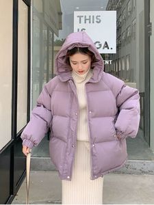 Dames omlaag parkas vrouwen korte jas winter dikke dikke capuchon met katoenen gekatde lagen vrouwelijke Koreaanse losse puffer dames oversized outzee 221124