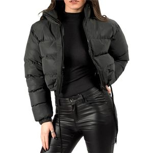 Womens Down Parkas Femmes automne hiver chaud épais Parkas couleur unie à manches longues col montant vestes à glissière manteau femme rembourré manteau vêtements d'extérieur 231101