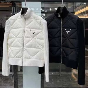 Parkas de plumón para mujer Chaqueta para mujer p Carta Stand Collar Down Jacket Patchwork Chaqueta de punto Chaqueta de diseñador Moda Chaqueta de invierno Mujeres Hay estilos largos Avai W76e