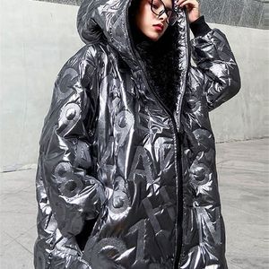 Dames Down Parkas Xitao Women Parkas Fashion Goddess Fan Pocket Winter Split Hooded Kraag Kakel Kleine verse Casual Parkas DMY1754 220929