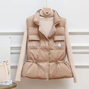 Femmes Downs Parkas Blanc Canard Gilet Vers Le Bas Poches Matelassées Vestes Chaudes Femmes Hiver Capuche Longue Avec Veste Manteau Taille Extérieure GTOV