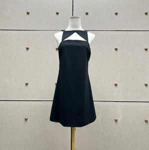 Damesjurk zwarte mouwloze bakcless geometrische splicing slank fit mini jurk