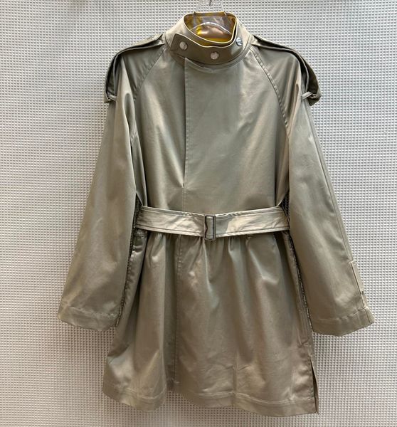 Robe femme marque de mode européenne à manches longues col montant robe trench