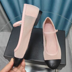 Chaussures habillées pour femmes Chaussure de ballet Designer Tissu en maille Mary Jane Chaussure Boucle de cheville réglable Mocassins Dames Chaussure décontractée Diapositives d'extérieur Classique Rose Noir Blanc Mules