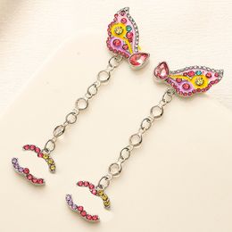 Boucles d'oreilles pour femmes concepteur de boucles d'oreille boucle de boucle de marque lettre de marque papillon