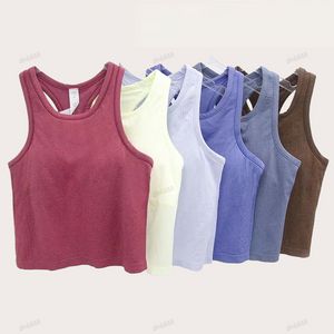 Dames eb naar straat yoga bh -uitlijntank dames sport top klassieke populaire fitness boter zachte tank gym gewassen yoga vest schoonheid back schokbestendig met verwijderbaar borstkussen