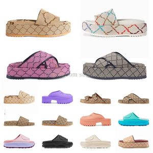 Womens beroemde Slippers Slide G Sandalen Heren Slippers ontwerper Platte Dikke Bodem Borduursel Gedrukt Leer mode Dameskleding Schoenen Hoge Hak Laarzen maat 35-45